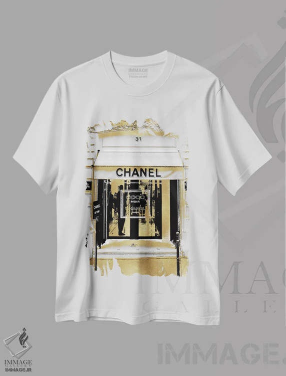 تیشرت سفید طرح دار – تیشرت هنری شنل ,ورودی طراح I اثر مدلین بلیک immage.ir