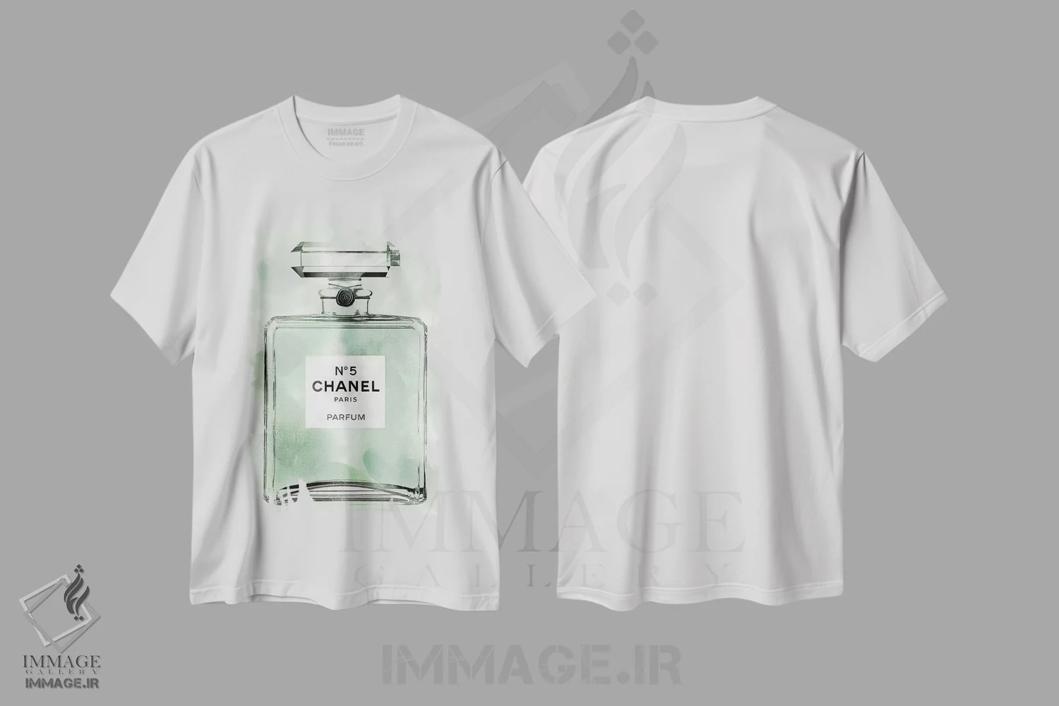 تیشرت سفید طرح دار – تیشرت طبیعت ,بطری عطر سبز اثر مدلین بلیک immage.ir