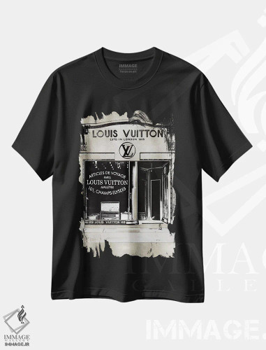 تیشرت مشکی طرح دار – تیشرت برند لویی ویتون ,ویترین فروشگاه طراح در زمینه نقره ای اثر مدلین بلیک فروشگاه ایماژ