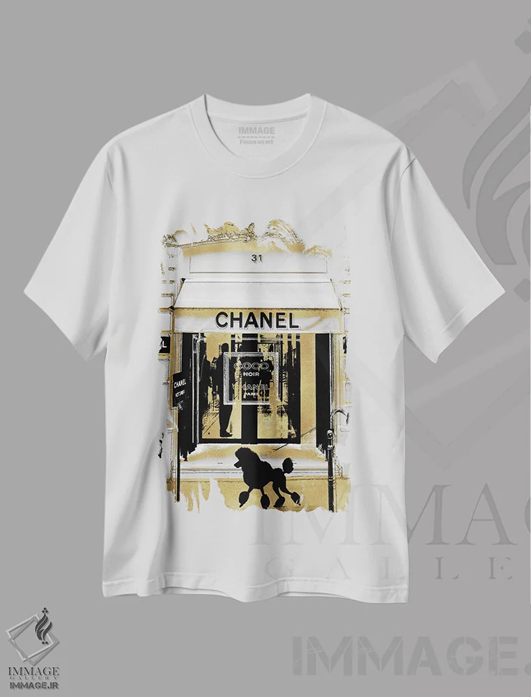 تیشرت سفید طرح دار – تیشرت تایپوگرافی ,گشت و گذار در پاریس I اثر مدلین بلیک immage.ir