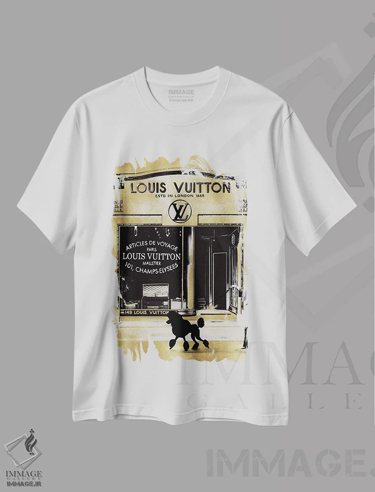 تیشرت سفید طرح دار – تیشرت مد ,گشت و گذار در پاریس II اثر مدلین بلیک فروشگاه ایماژ