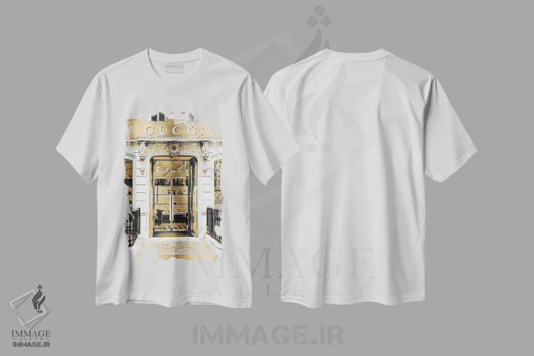 تیشرت سفید طرح دار – تیشرت هنری ,ورودی طراح VIII اثر مدلین بلیک فروشگاه ایماژ