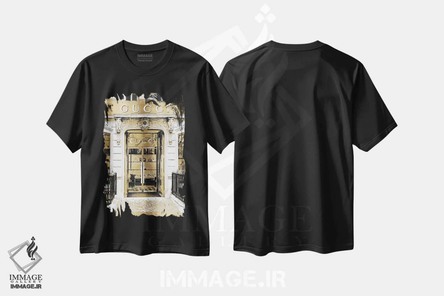 تیشرت مشکی طرح دار – تیشرت هنری ,ورودی طراح VIII اثر مدلین بلیک immage.ir