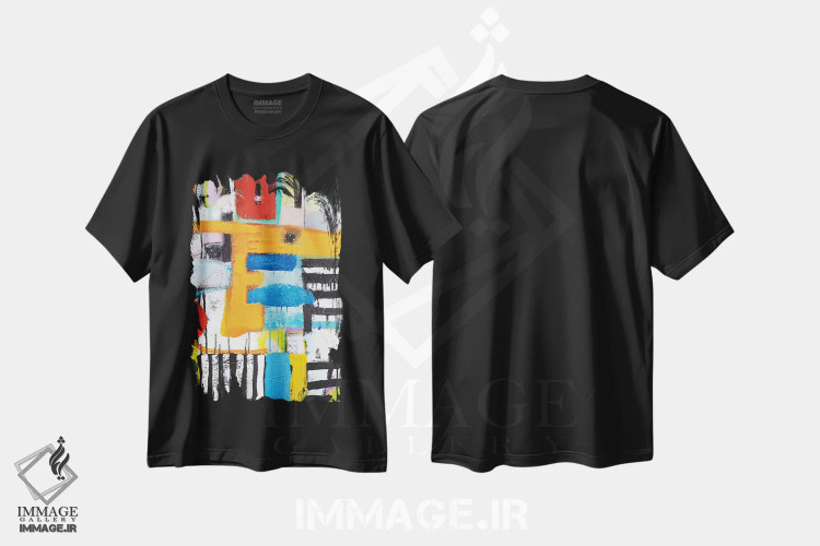 تیشرت مشکی طرح دار – تیشرت هنری ,مرثیه اثر میشل دیزلی موفیت فروشگاه ایماژ