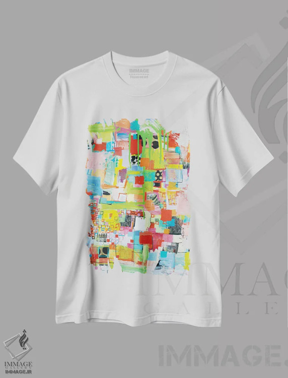 تیشرت سفید طرح دار – تیشرت فانتزی ,آتش بازی اثر میشل دیزلی موفیت فروشگاه ایماژ