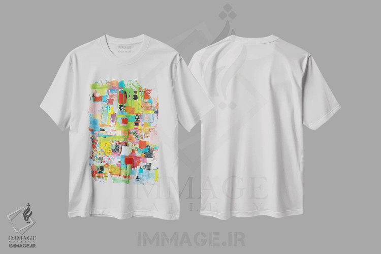 تیشرت سفید طرح دار – تیشرت فانتزی ,آتش بازی اثر میشل دیزلی موفیت فروشگاه ایماژ