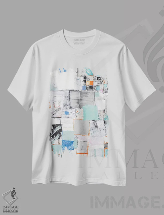 تیشرت سفید طرح دار – تیشرت گرافیکی ,ماکت اثر میشل دیزلی موفیت فروشگاه ایماژ