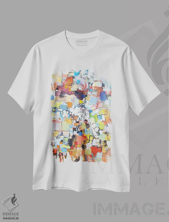 تیشرت سفید طرح دار – تیشرت هنری ,پایان اوت اثر میشل دیزلی موفیت immage.ir