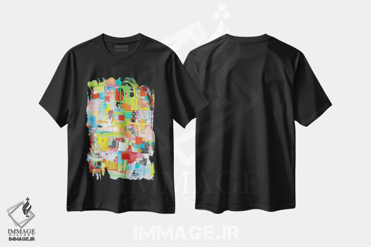 تیشرت مشکی طرح دار – تیشرت فانتزی ,آتش بازی اثر میشل دیزلی موفیت immage.ir