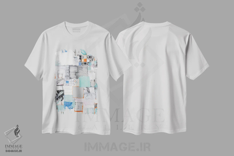 تیشرت سفید طرح دار – تیشرت گرافیکی ,ماکت اثر میشل دیزلی موفیت فروشگاه ایماژ