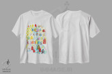 تیشرت سفید طرح دار – تیشرت گرافیکی ,بیش از حد شلوغ اثر میشل دیزلی موفیت فروشگاه ایماژ