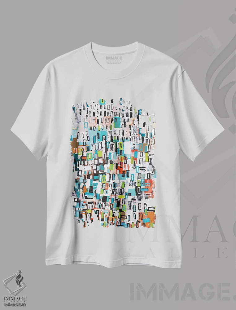 تیشرت سفید طرح دار – تیشرت هنری ,با هم بهتر اثر میشل دیزلی موفیت فروشگاه ایماژ