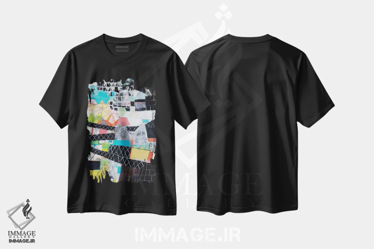 تیشرت مشکی طرح دار – تیشرت هنری ,جاده پرپیچ وخم اثر میشل دیزلی موفیت فروشگاه ایماژ