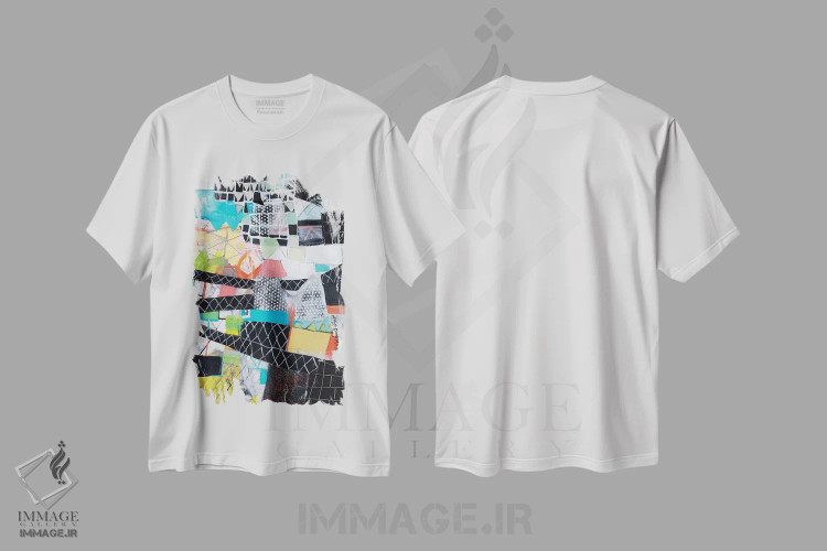 تیشرت سفید طرح دار – تیشرت هنری ,جاده پرپیچ وخم اثر میشل دیزلی موفیت immage.ir