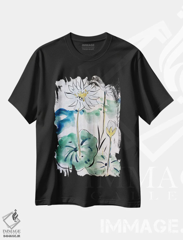 تیشرت مشکی طرح دار – تیشرت آسیایی ,ضربه قلم چینی II اثر مارینا دل پوزو فروشگاه ایماژ