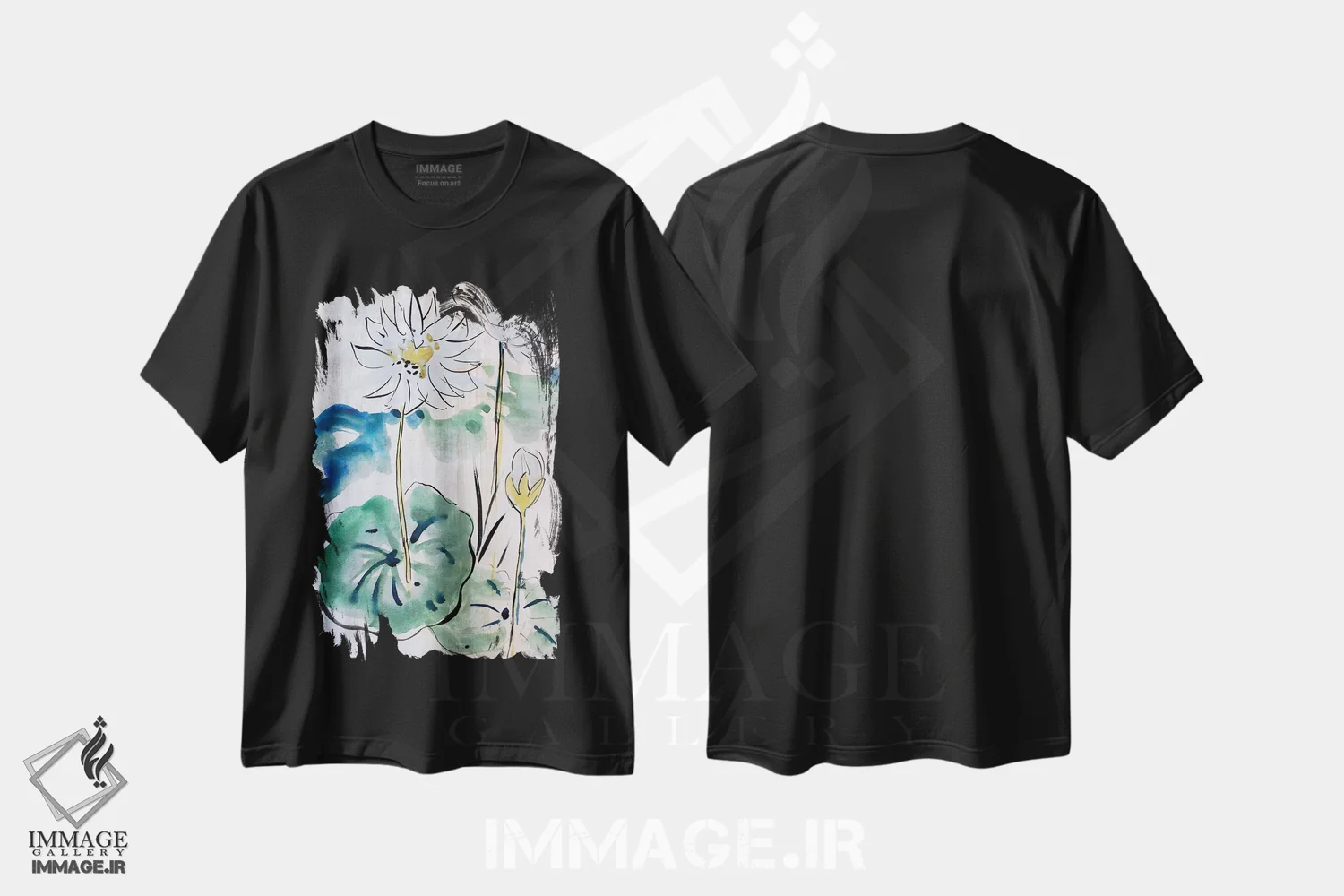 تیشرت مشکی طرح دار – تیشرت آسیایی ,ضربه قلم چینی II اثر مارینا دل پوزو فروشگاه ایماژ