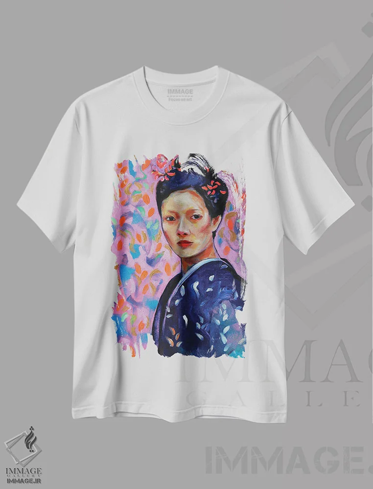 تیشرت سفید طرح دار – تیشرت آسیایی ,گیشا اثر مارینا دل پوزو فروشگاه ایماژ