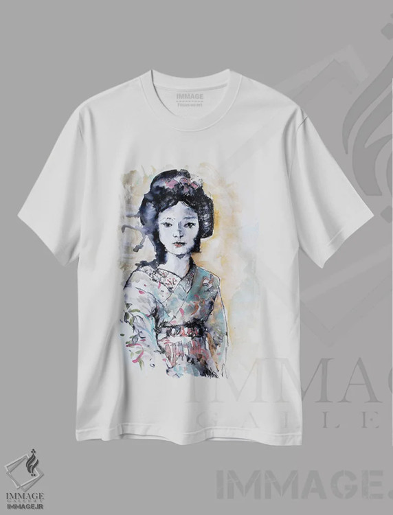 تیشرت سفید طرح دار – تیشرت آسیایی ,گیشا I اثر مارینا دل پوزو فروشگاه ایماژ