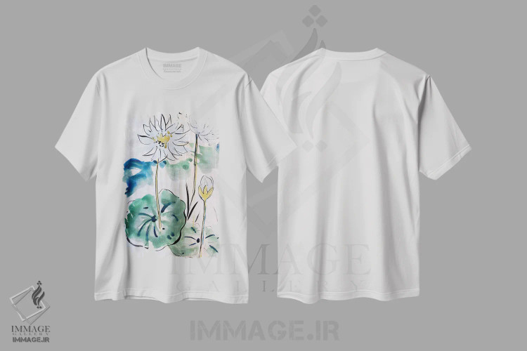 تیشرت سفید طرح دار – تیشرت آسیایی ,ضربه قلم چینی II اثر مارینا دل پوزو immage.ir