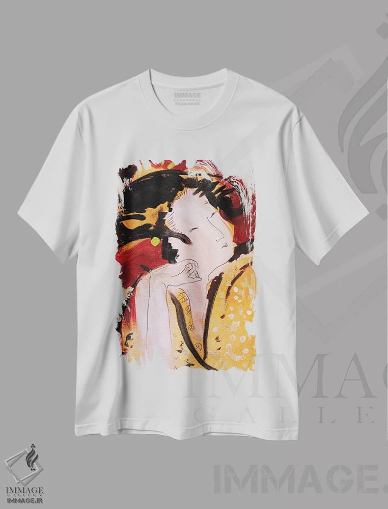 تیشرت سفید طرح دار – تیشرت آسیایی ,گیشای کوچک IV اثر مارینا دل پوزو فروشگاه ایماژ