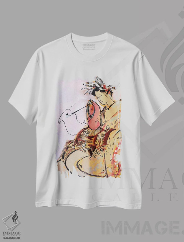 تیشرت سفید طرح دار – تیشرت زنانه ,گیشای کوچک VI اثر مارینا دل پوزو فروشگاه ایماژ
