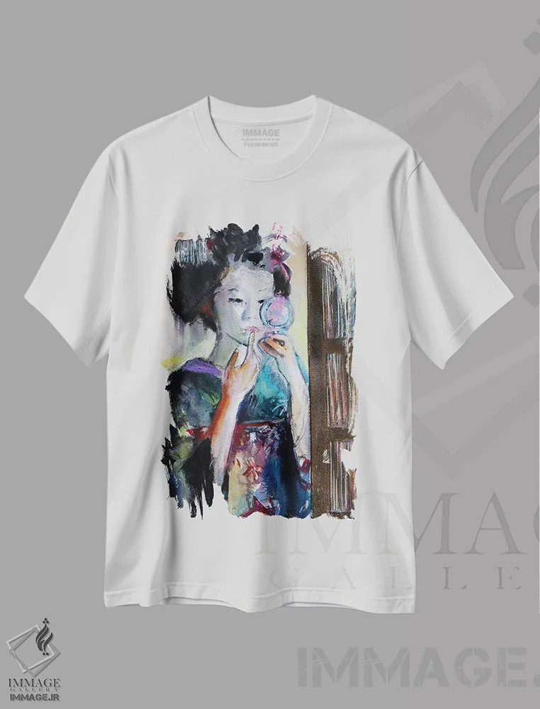 تیشرت سفید طرح دار – تیشرت ژاپنی ,آشتی اثر مارینا دل پوزو فروشگاه ایماژ
