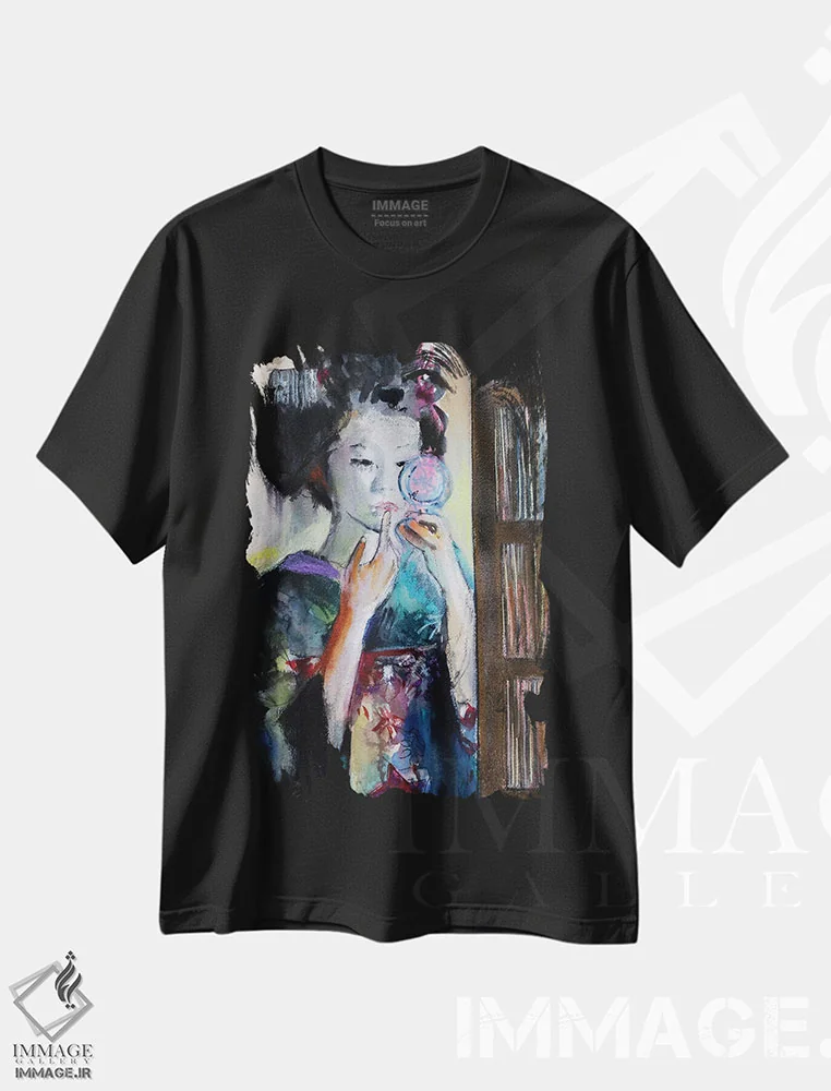 تیشرت مشکی طرح دار – تیشرت ژاپنی ,آشتی اثر مارینا دل پوزو immage.ir