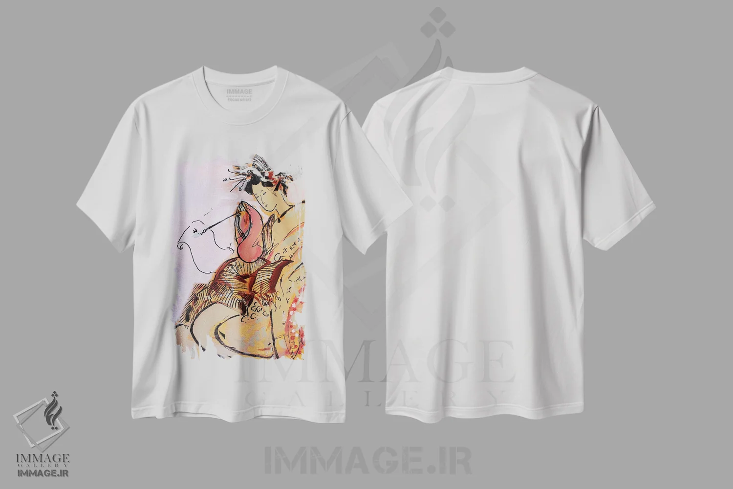 تیشرت سفید طرح دار – تیشرت زنانه ,گیشای کوچک VI اثر مارینا دل پوزو فروشگاه ایماژ