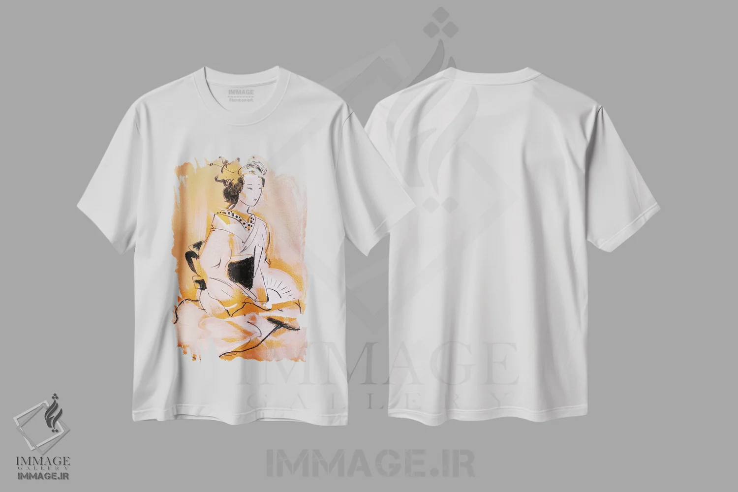 تیشرت سفید طرح دار – تیشرت ژاپنی ,گیشای کوچک V اثر مارینا دل پوزو immage.ir