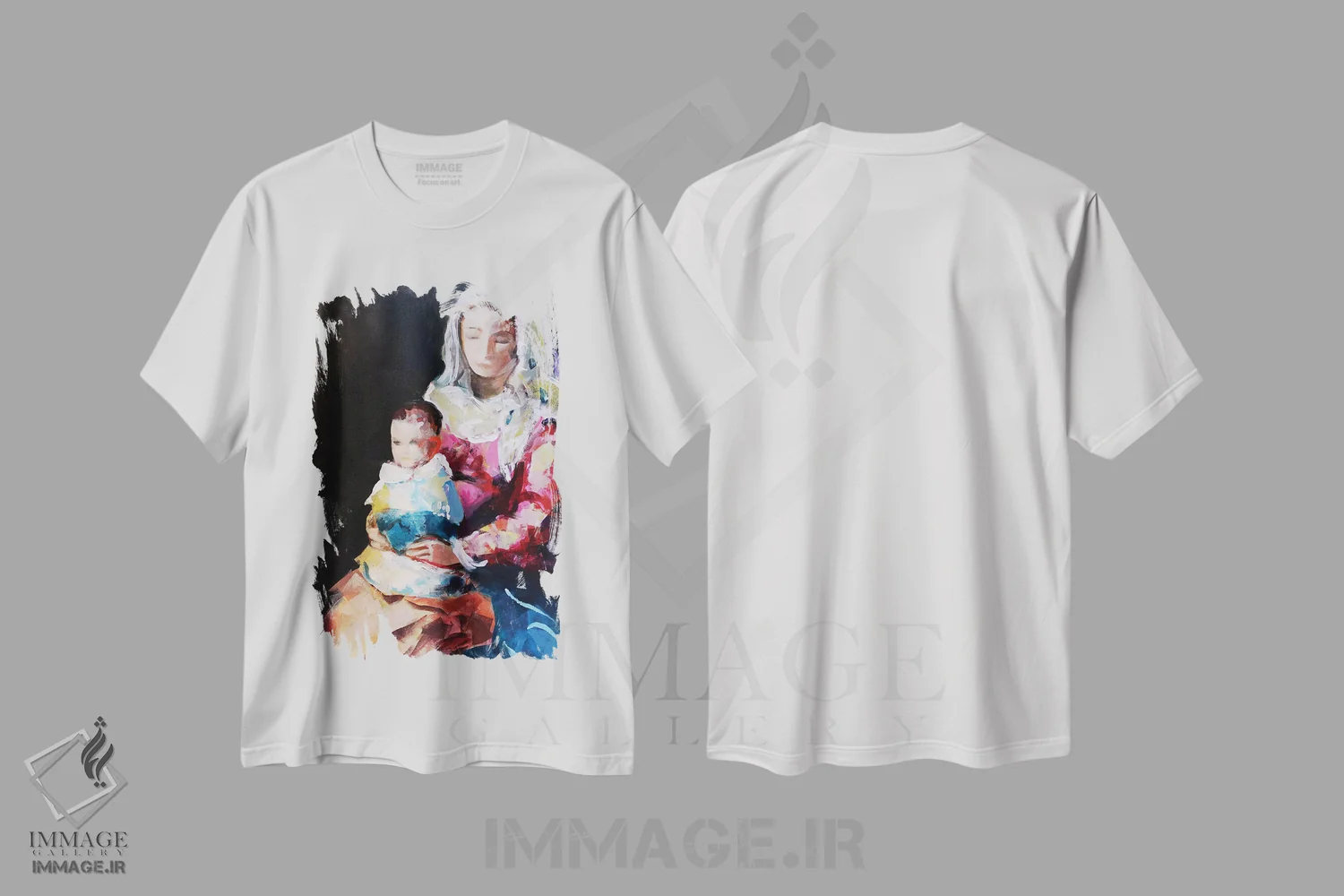 تیشرت سفید طرح دار – تیشرت هنری ,مادونا XVII اثر مارینا دل پوزو immage.ir