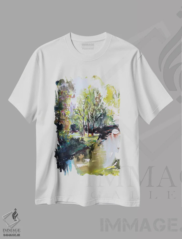 تیشرت سفید طرح دار – تیشرت طبیعت ,پل II اثر مارینا دل پوزو فروشگاه ایماژ