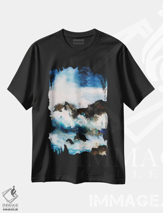 تیشرت مشکی طرح دار – تیشرت طبیعت ,صخره ها اثر مارینا دل پوزو immage.ir