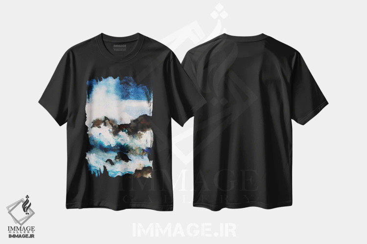 تیشرت مشکی طرح دار – تیشرت طبیعت ,صخره ها اثر مارینا دل پوزو immage.ir