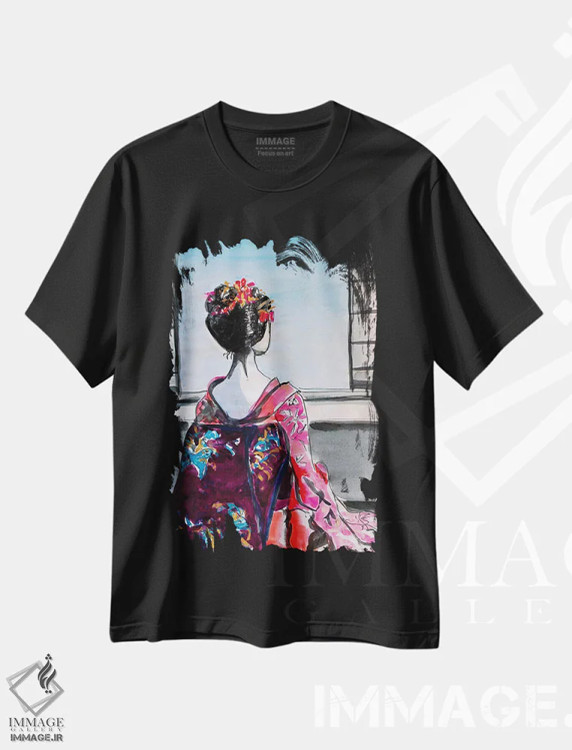 تیشرت مشکی طرح دار – تیشرت هنری ,پنجره اثر مارینا دل پوزو immage.ir