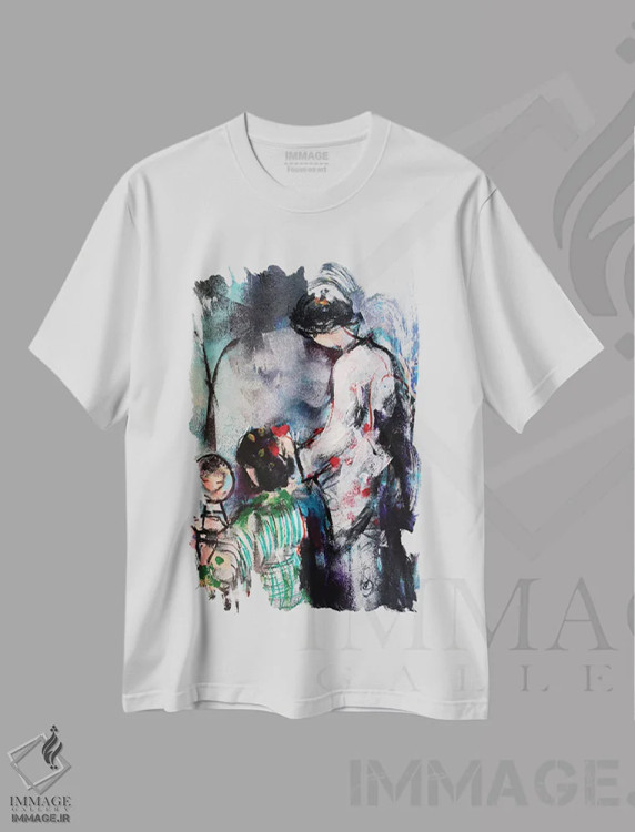 تیشرت سفید طرح دار – تیشرت هنری ,دو گیشا I اثر مارینا دل پوزو فروشگاه ایماژ