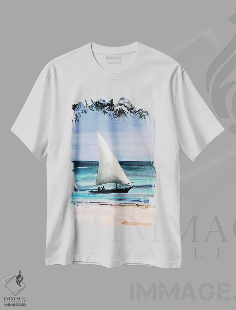 تیشرت سفید طرح دار – تیشرت طبیعت ,سفر اثر مارینا دل پوزو immage.ir