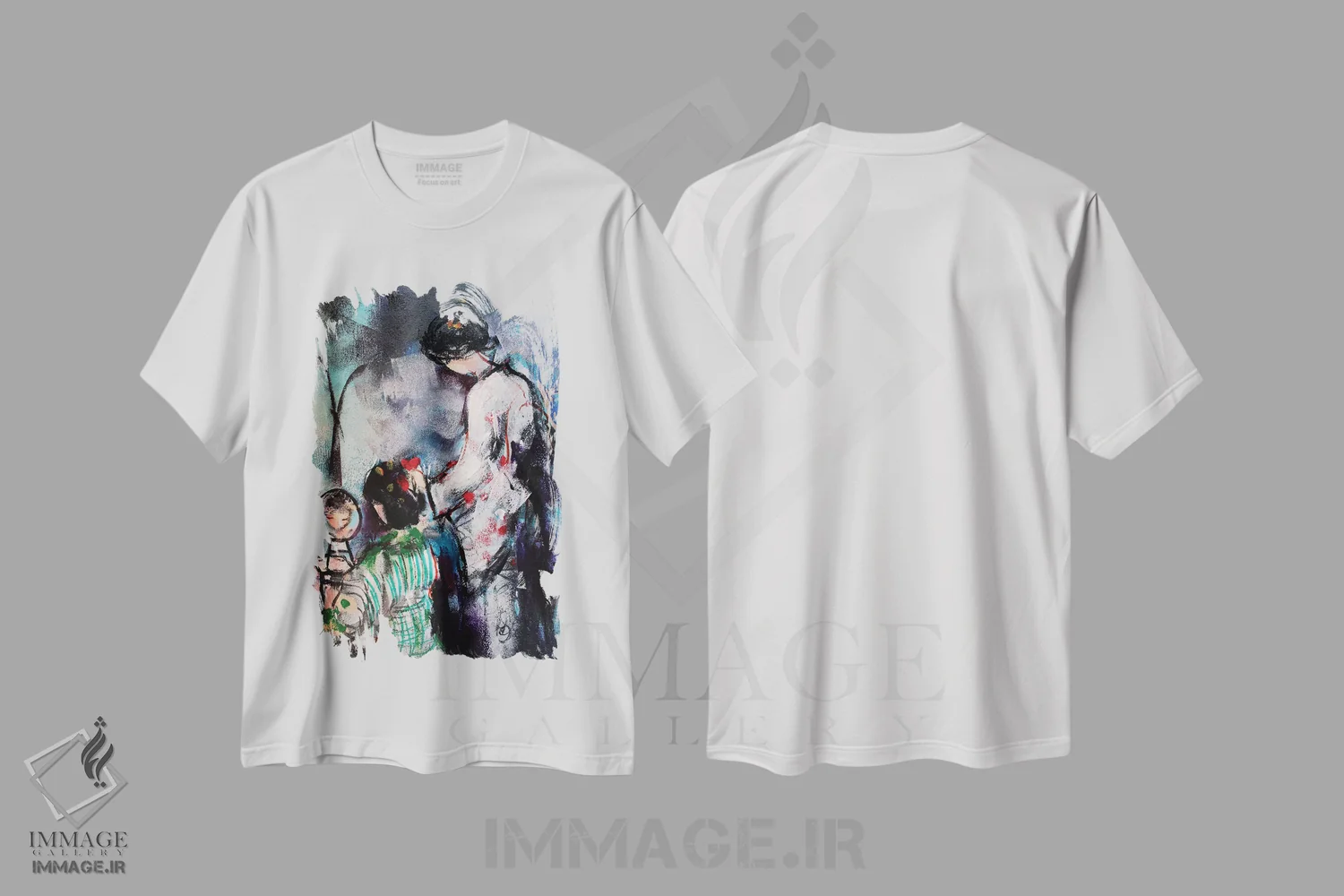 تیشرت سفید طرح دار – تیشرت هنری ,دو گیشا I اثر مارینا دل پوزو فروشگاه ایماژ