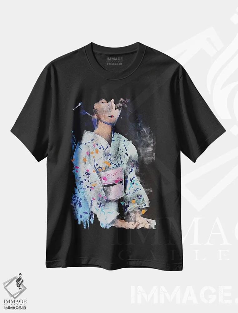 تیشرت مشکی طرح دار – تیشرت هنری ,انتظار اثر مارینا دل پوزو فروشگاه ایماژ