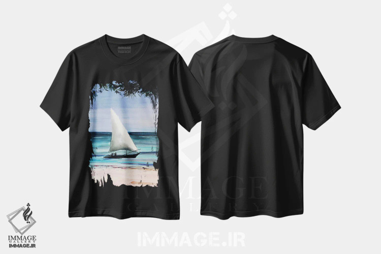 تیشرت مشکی طرح دار – تیشرت طبیعت ,سفر اثر مارینا دل پوزو فروشگاه ایماژ