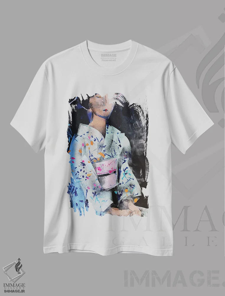 تیشرت سفید طرح دار – تیشرت هنری ,انتظار اثر مارینا دل پوزو immage.ir
