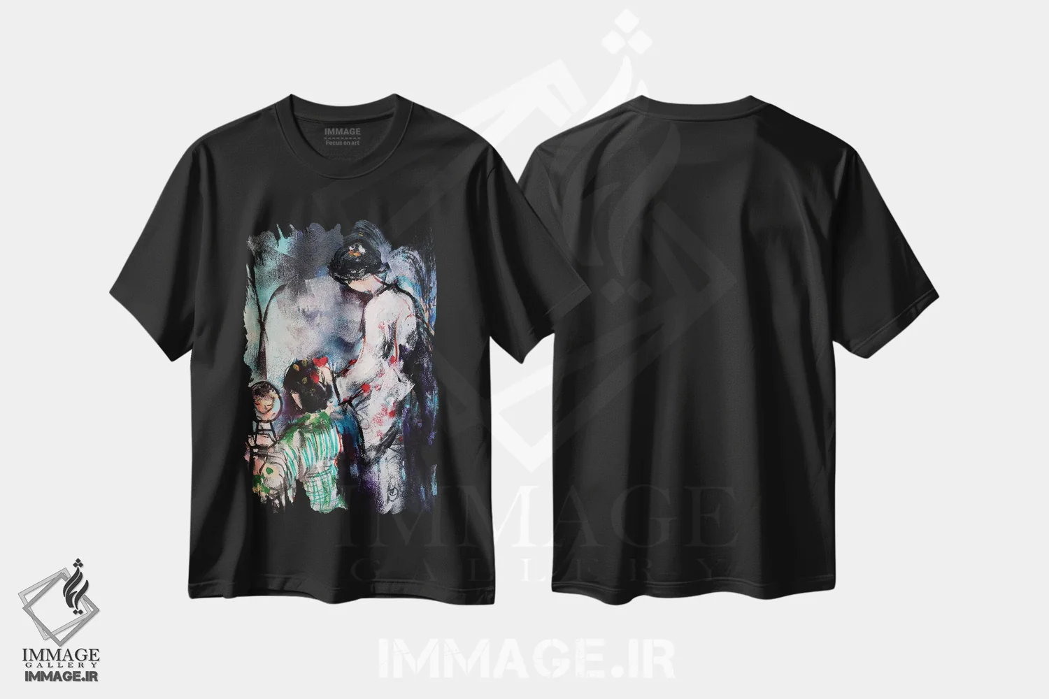 تیشرت مشکی طرح دار – تیشرت هنری ,دو گیشا I اثر مارینا دل پوزو immage.ir