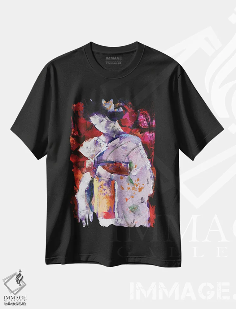 تیشرت مشکی طرح دار – تیشرت هنری ,گیشا چهارم اثر مارینا دل پوزو immage.ir