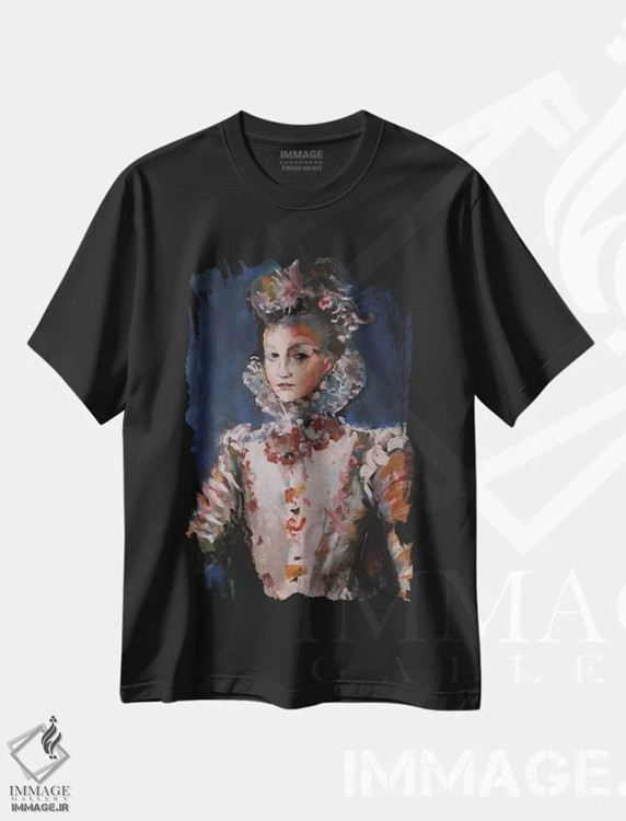 تیشرت مشکی طرح دار – تیشرت هنری ,بانو اثر مارینا دل پوزو فروشگاه ایماژ