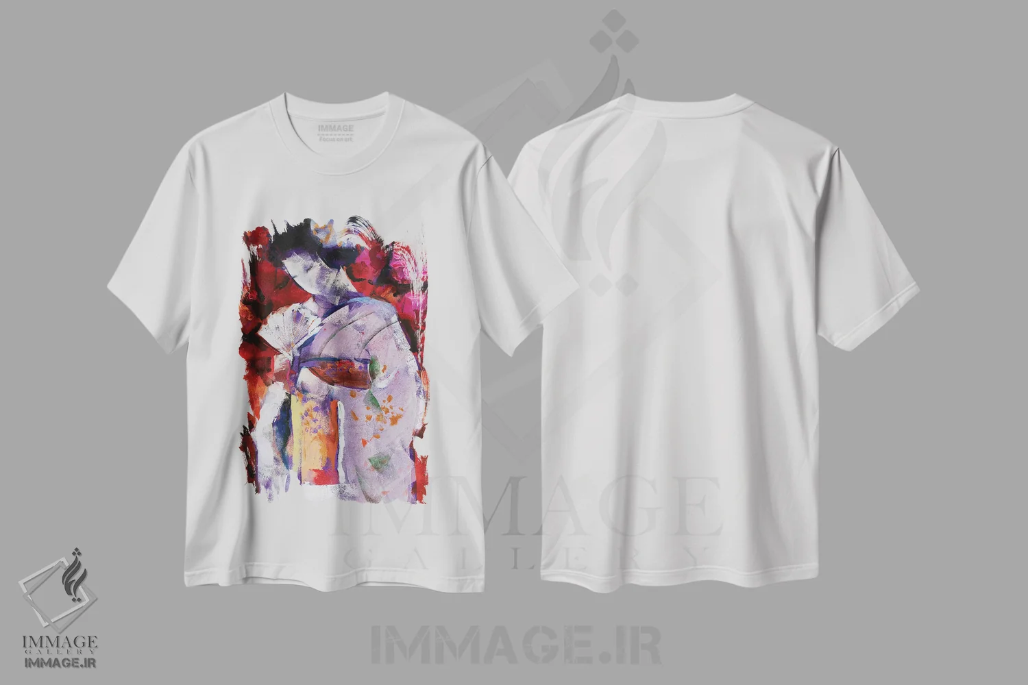 تیشرت سفید طرح دار – تیشرت هنری ,گیشا چهارم اثر مارینا دل پوزو فروشگاه ایماژ