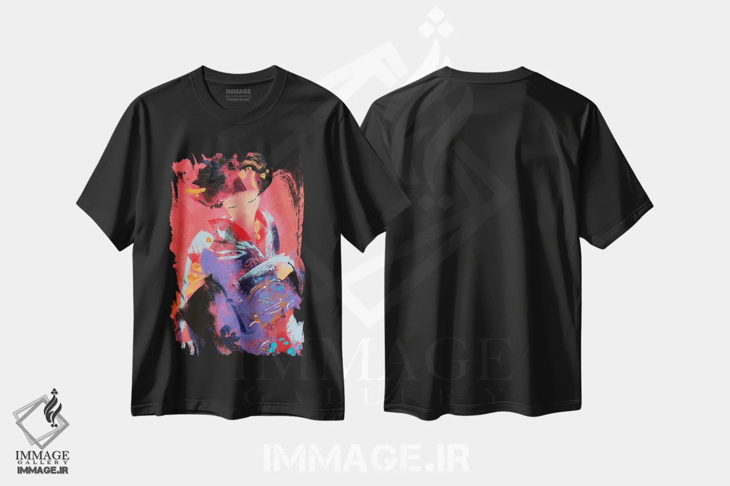 تیشرت مشکی طرح دار – تیشرت گرافیکی ,گیشا ششم اثر مارینا دل پوزو فروشگاه ایماژ