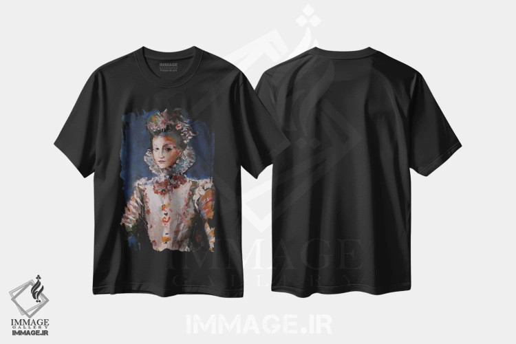 تیشرت مشکی طرح دار – تیشرت هنری ,بانو اثر مارینا دل پوزو فروشگاه ایماژ