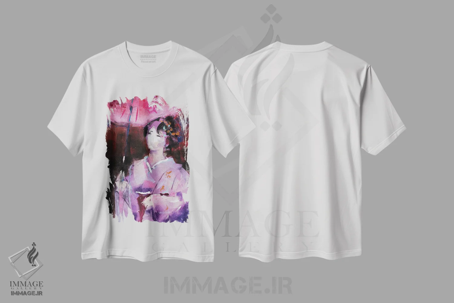 تیشرت سفید طرح دار – تیشرت زنانه هنری ,گیشا پنجم اثر مارینا دل پوزو immage.ir