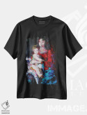 تیشرت مشکی طرح دار – تیشرت هنری ,مریم مقدس و کودک اثر مارینا دل پوزو immage.ir