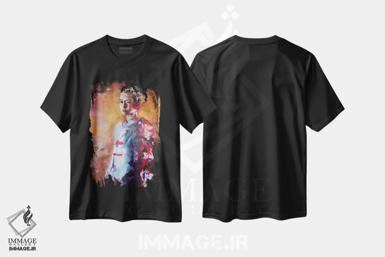 تیشرت مشکی طرح دار – تیشرت هنری ,گیشای خوب اثر مارینا دل پوزو immage.ir