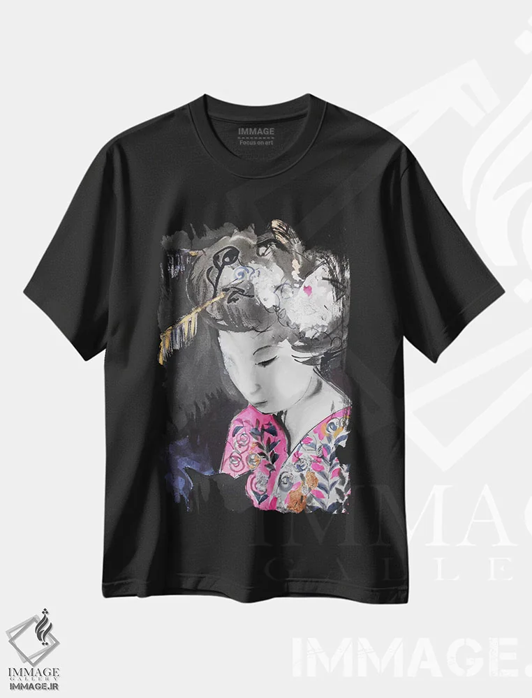 تیشرت مشکی طرح دار – تیشرت آسیایی ,گیشای سومیه اثر مارینا دل پوزو immage.ir